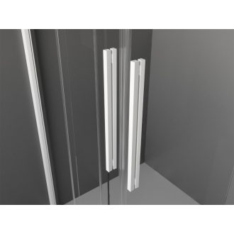 Mexen Velar Duo výsuvná sprchová kabína 90 x 80 cm, priehľadná, biela - 871-090-080-02-20