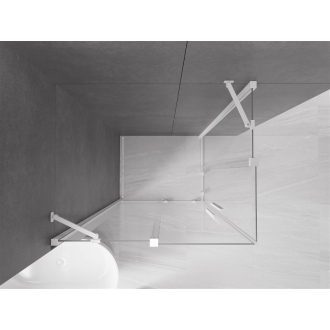 Mexen Velar Duo výsuvná sprchová kabína 90 x 80 cm, priehľadná, biela - 871-090-080-02-20