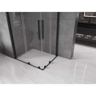 Mexen Velar Duo výsuvná sprchová kabína 90 x 80 cm, priehľadná, čierna - 871-090-080-02-70