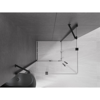 Mexen Velar Duo výsuvná sprchová kabína 100 x 90 cm, priehľadná, čierna - 871-100-090-02-70