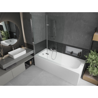 Mexen Vega obdĺžniková vaňa 170 x 70 cm s plášťom a 2-listovou zástenou 120 cm, transparentná, chróm - 550117070X9212020100