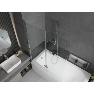 Mexen Vega obdĺžniková vaňa 170 x 70 cm s plášťom a 2-listovou zástenou 120 cm, transparentná, chróm - 550117070X9212020100