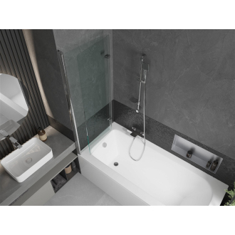 Mexen Vega obdĺžniková vaňa 170 x 70 cm s plášťom a 2-listovou zástenou 120 cm, transparentná, chróm - 550117070X9212020100