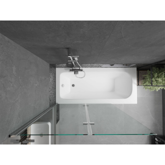 Mexen Vega obdĺžniková vaňa 170 x 70 cm s plášťom a 2-listovou zástenou 120 cm, transparentná, chróm - 550117070X9212020100