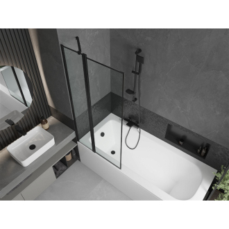 Mexen Vega obdĺžniková vaňa 170 x 70 cm s plášťom a 1 krídlovou zástenou 80 cm, čierny vzor - 550117070X9408117070