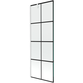 Mexen Next vaňová zástena jednokrídlová 70 x 150 cm, čierny vzor, biela - 895-070-000-00-77-20