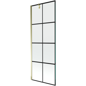 Mexen Next vaňová zástena jednokrídlová 70 x 150 cm, čierny vzor, zlatá - 895-070-000-00-77-50