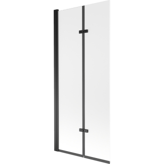 Mexen Castor 2-list vaňová zástena 80 x 150 cm, mráz, čierna - 892-080-002-70-30