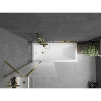 Mexen Flip vaňová zástena jednokrídlová 80 x 150 cm, mráz, zlatá - 894-080-101-50-30