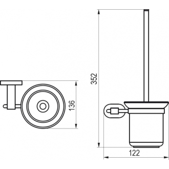 Ravak CR 410 Držiak s nádobkou a WC štetkou (sklo) X07P196