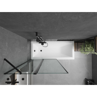 Mexen Flip vaňová zástena jednokrídlová 100 x 150 cm, čierny vzor, čierna - 894-100-101-70-70