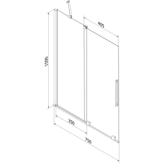 Mexen Velar 2-krídla vaňová zástena posuvná 75 x 150 cm, transparentná, biela - 896-075-000-01-20