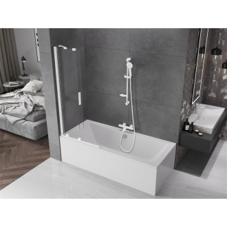 Mexen Velar 2-krídla vaňová zástena posuvná 85 x 150 cm, transparentná, biela - 896-085-000-01-20