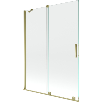 Mexen Velar 2-krídlová vaňová zástena posuvná 130 x 150 cm, transparentná, zlatá - 896-130-000-01-50
