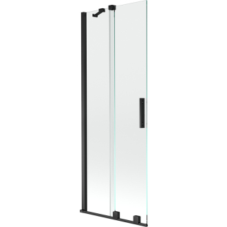 Mexen Velar vaňová zástena, 2-krídla, posuvná, 75 x 150 cm, transparentná, čierna - 896-075-000-01-70