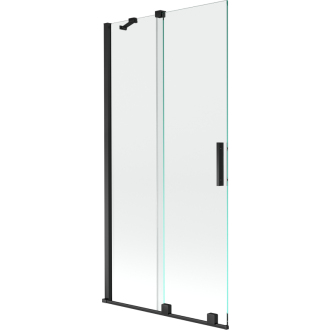 Mexen Velar vaňová zástena, 2-krídla, posuvná, 95 x 150 cm, transparentná, čierna - 896-095-000-01-70