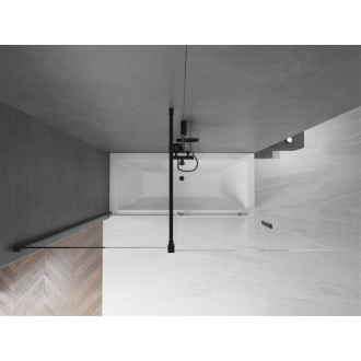 Mexen Velar vaňová zástena, 2-krídla, posuvná, 170 x 150 cm, transparentná, čierna - 896-170-000-01-70