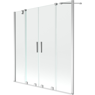 Mexen Velar Duo vaňová zástena, 2-krídla, posuvná, 160 x 150 cm, transparentná, chróm - 896-160-000-02-01