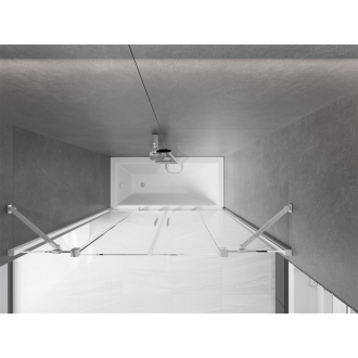Mexen Velar Duo vaňová zástena, 2-krídla, posuvná, 160 x 150 cm, transparentná, chróm - 896-160-000-02-01