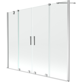 Mexen Velar Duo vaňová zástena, 2-krídla, posuvná, 170 x 150 cm, transparentná, chróm - 896-170-000-02-01