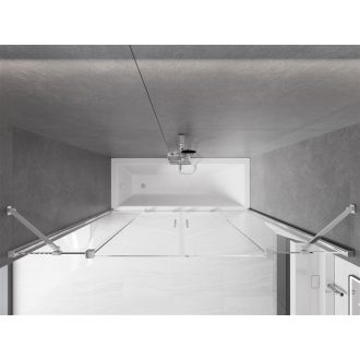 Mexen Velar Duo vaňová zástena, 2-krídla, posuvná, 170 x 150 cm, transparentná, chróm - 896-170-000-02-01