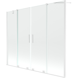 Mexen Velar Duo vaňová zástena, 2-krídla, posuvná, 170 x 150 cm, transparentná, biela - 896-170-000-02-20