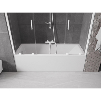 Mexen Velar Duo vaňová zástena, 2-krídla, posuvná, 170 x 150 cm, transparentná, biela - 896-170-000-02-20