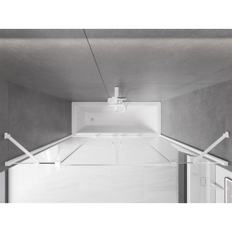 Mexen Velar Duo vaňová zástena, 2-krídla, posuvná, 170 x 150 cm, transparentná, biela - 896-170-000-02-20