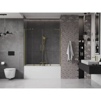 Mexen Velar Duo vaňová zástena, 2-krídla, posuvná, 150 x 150 cm, transparentná, zlatá - 896-150-000-02-50