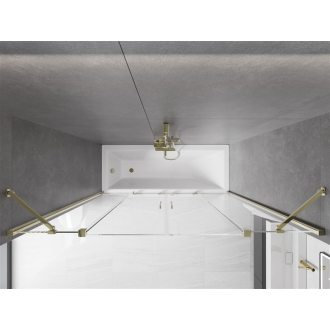 Mexen Velar Duo vaňová zástena, 2-krídla, posuvná, 170 x 150 cm, transparentná, zlatá - 896-170-000-02-50