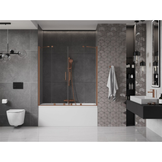 Mexen Velar Duo vaňová zástena, 140x150, transp., brúsená meď 896-140-000-02-65