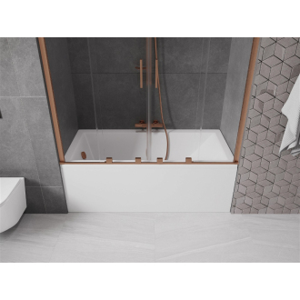 Mexen Velar Duo vaňová zástena, 150x150, transp., brúsená meď 896-150-000-02-65