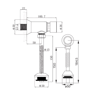 Mereo &quot;Pisoárová sada s tlačným ventilom 1/2&quot;&quot; x 1/2&quot;&quot;&quot; CBT803S