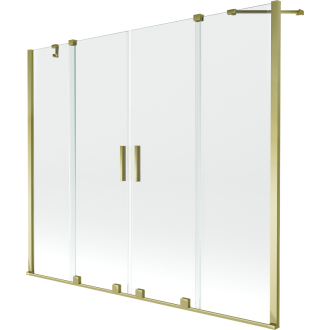Mexen Velar Duo vaňová zástena, 2-krídla, posuvná, 190 x 150 cm, transparentná, zlatá - 896-190-000-02-50