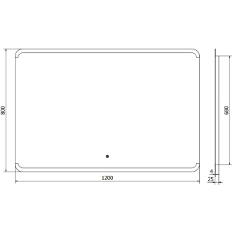 Mexen Nida osvetlené kúpeľňové zrkadlo 120 x 80 cm, LED 6000K, proti pare - 9806-120-080-611-00