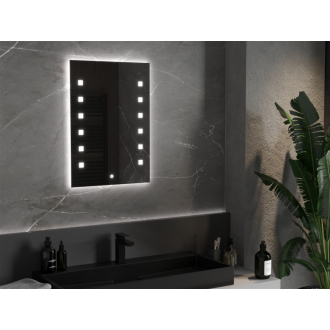 Mexen Ner osvetlené kúpeľňové zrkadlo 50 x 70 cm, LED 6000K, proti zaparovaniu - 9809-050-070-611-00