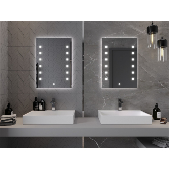 Mexen Ner osvetlené kúpeľňové zrkadlo 50 x 70 cm, LED 6000K, proti zaparovaniu - 9809-050-070-611-00