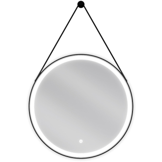 Mexen Reni osvetlené kúpeľňové zrkadlo, okrúhle 60 cm, LED 6000K, proti zahmlievaniu, čierny rám - 9812-060-060-611-70
