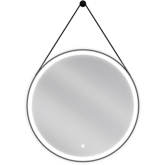 Mexen Reni osvetlené kúpeľňové zrkadlo, okrúhle 70 cm, LED 6000K, proti zahmlievaniu, čierny rám - 9812-070-070-611-70