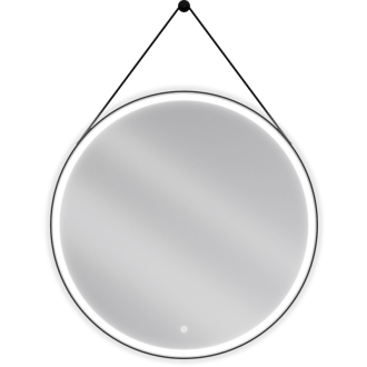 Mexen Reni osvetlené kúpeľňové zrkadlo, okrúhle 90 cm, LED 6000K, proti zahmlievaniu, čierny rám - 9812-090-090-611-70