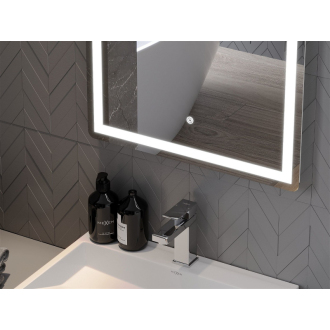 Mexen Onyx osvetlené kúpeľňové zrkadlo s kozmetickým zrkadlom 60 x 80 cm, LED 6000K, proti zaparovaniu - 9813-060-080-611-00