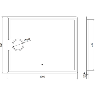 Mexen Onyx osvetlené kúpeľňové zrkadlo s kozmetickým zrkadlom 100 x 80 cm, LED 6000K, proti zaparovaniu - 9813-100-080-611-00