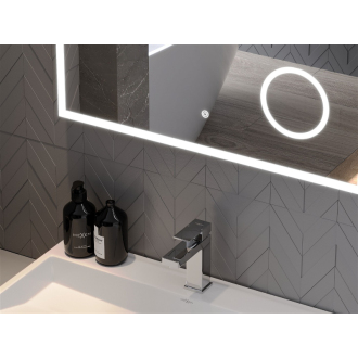 Mexen Kala osvetlené kúpeľňové zrkadlo s kozmetickým zrkadlom 80 x 60 cm, LED 6000K, proti zaparovaniu - 9820-080-060-611-00
