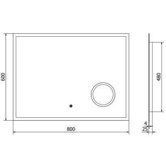 Mexen Kala osvetlené kúpeľňové zrkadlo s kozmetickým zrkadlom 80 x 60 cm, LED 6000K, proti zaparovaniu - 9820-080-060-611-00