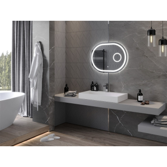 Mexen Umba osvetlené kúpeľňové zrkadlo s kozmetickým zrkadlom 80 x 60 cm, LED 6000K, proti zaparovaniu - 9822-080-060-611-00