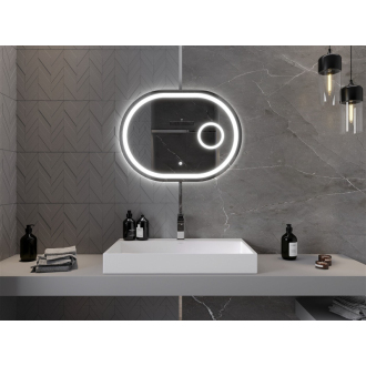 Mexen Umba osvetlené kúpeľňové zrkadlo s kozmetickým zrkadlom 80 x 60 cm, LED 6000K, proti zaparovaniu - 9822-080-060-611-00