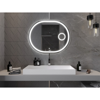 Mexen Umba osvetlené kúpeľňové zrkadlo s kozmetickým zrkadlom 100 x 80 cm, LED 6000K, proti zaparovaniu - 9822-100-080-611-00