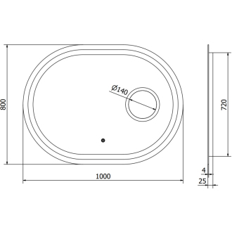 Mexen Umba osvetlené kúpeľňové zrkadlo s kozmetickým zrkadlom 100 x 80 cm, LED 6000K, proti zaparovaniu - 9822-100-080-611-00