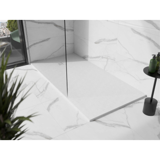 Mexen Stone+ obdĺžniková kompozitová sprchová vanička 160 x 90 cm, biela, biely kryt - 44109016-W
