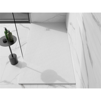 Mexen Stone+ obdĺžniková kompozitová sprchová vanička 160 x 90 cm, biela, biely kryt - 44109016-W